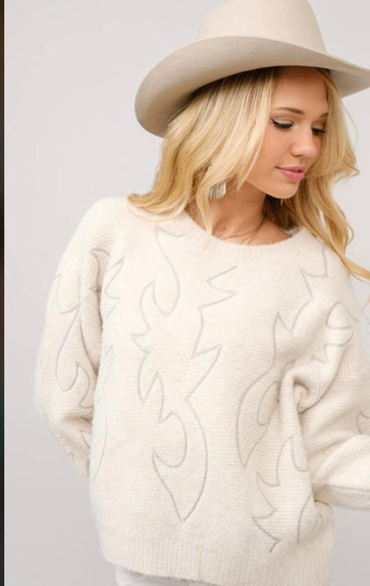 Boot Stitch Sweater - Cream