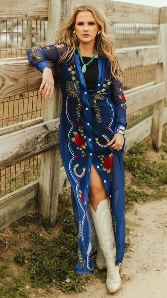 Rodeo Rose Mesh Duster