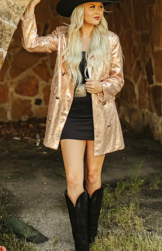Rose Gold Sequin Blazer